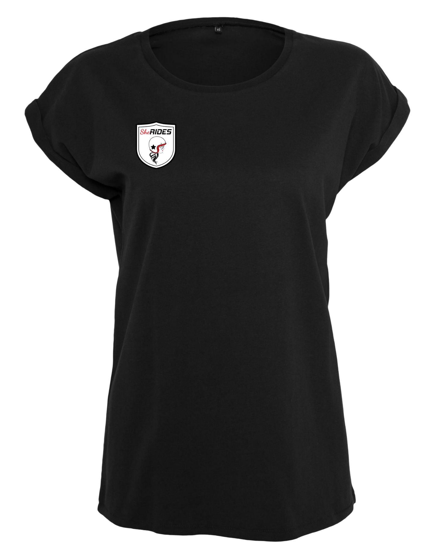 She Rides - Extended Shoulder T-Shirt "Wing Woman" - Optional mit Personalisierung