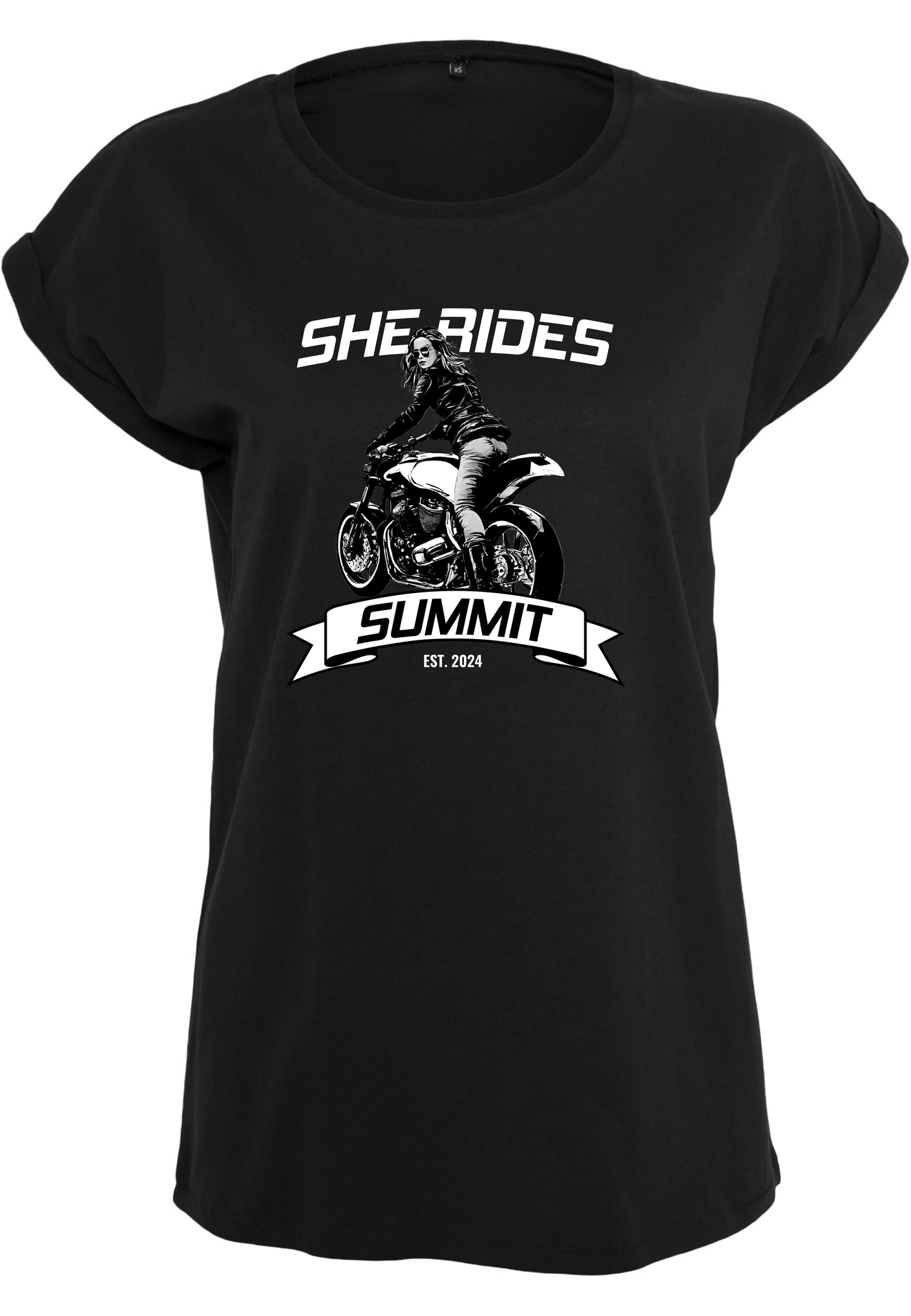 She Rides - Extended Shoulder T-Shirt "Summit"