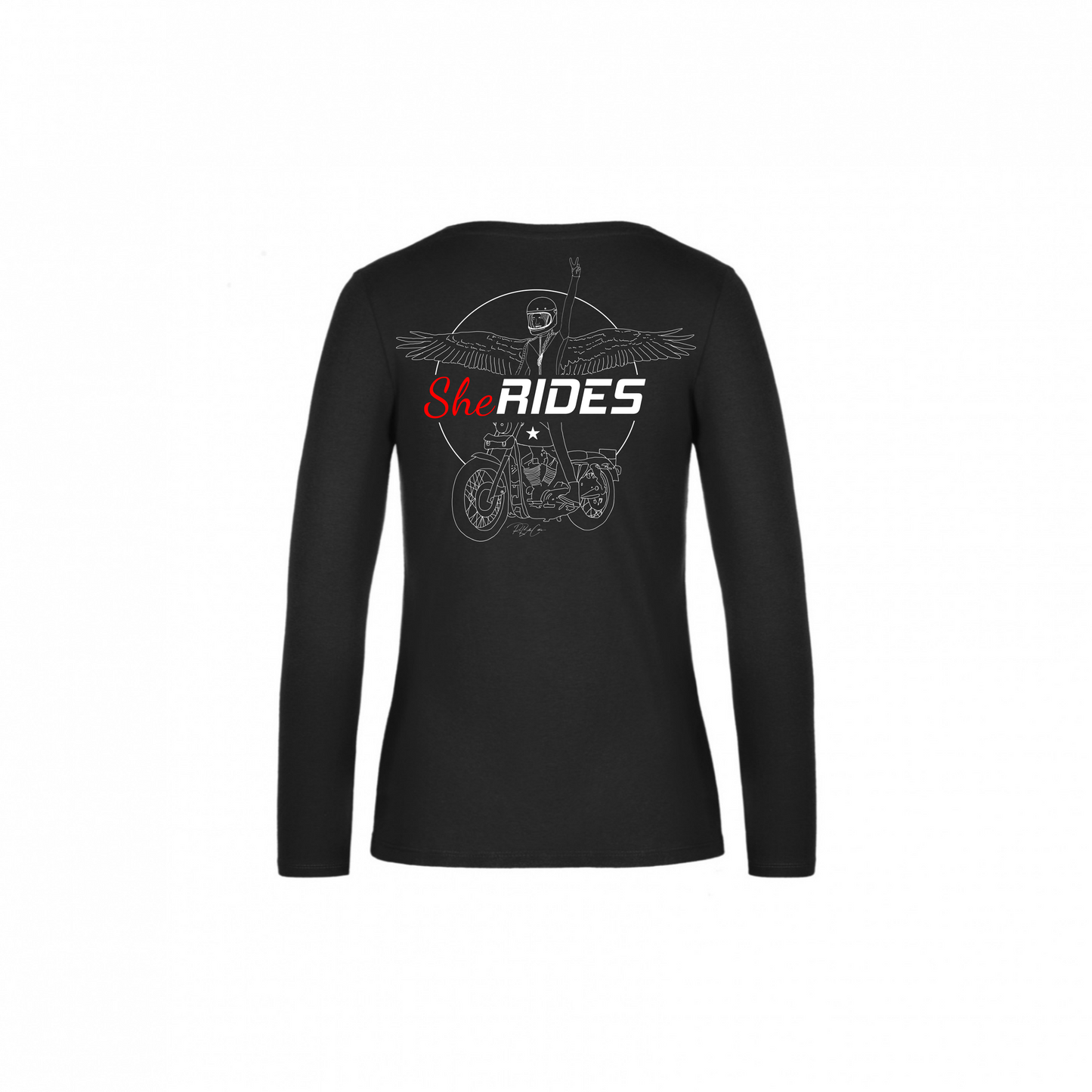 She Rides - Ladies Longsleeve "Wing Woman" - Optional mit Personalisierung