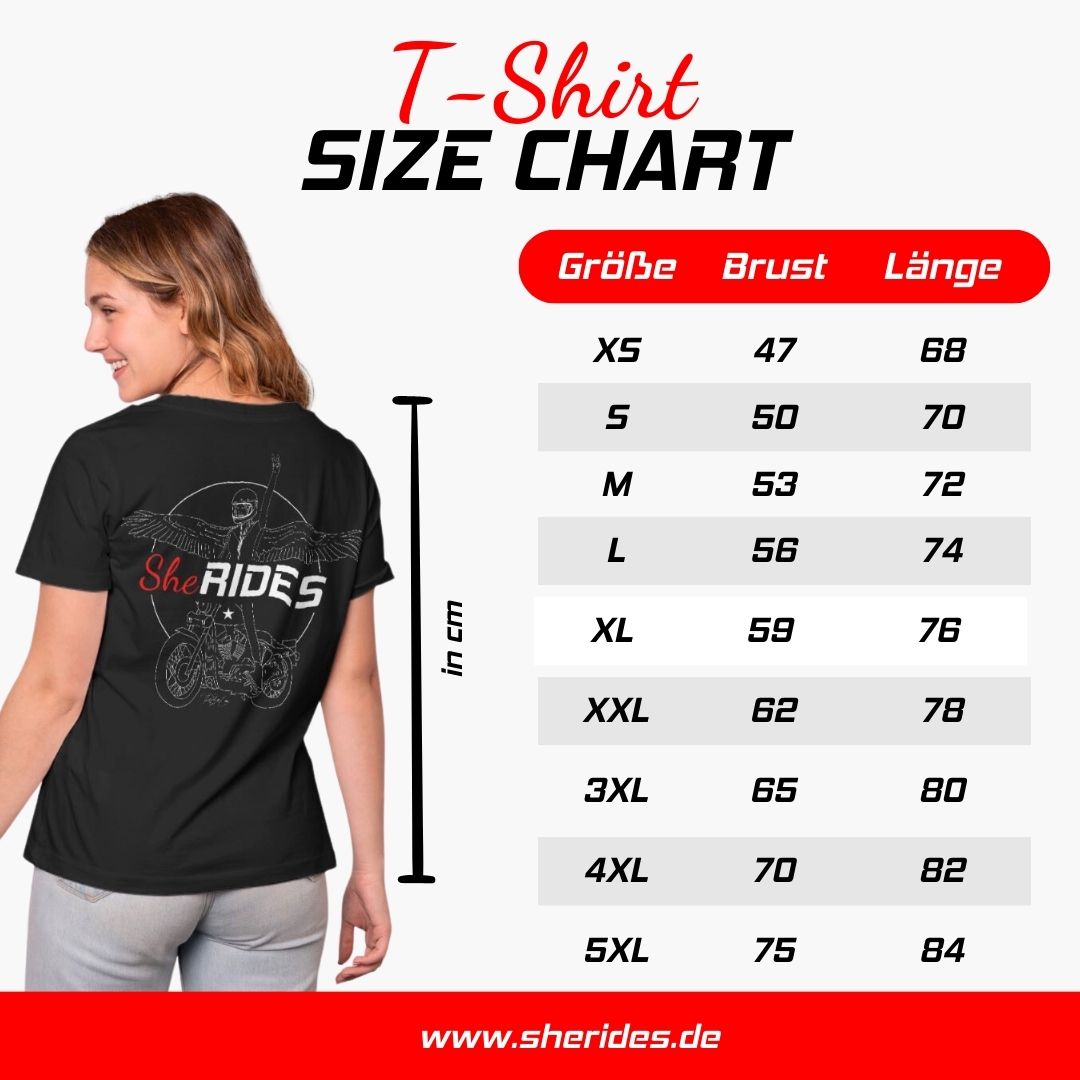 She Rides - T-Shirt "Wing Woman" - Optional mit Personalisierung