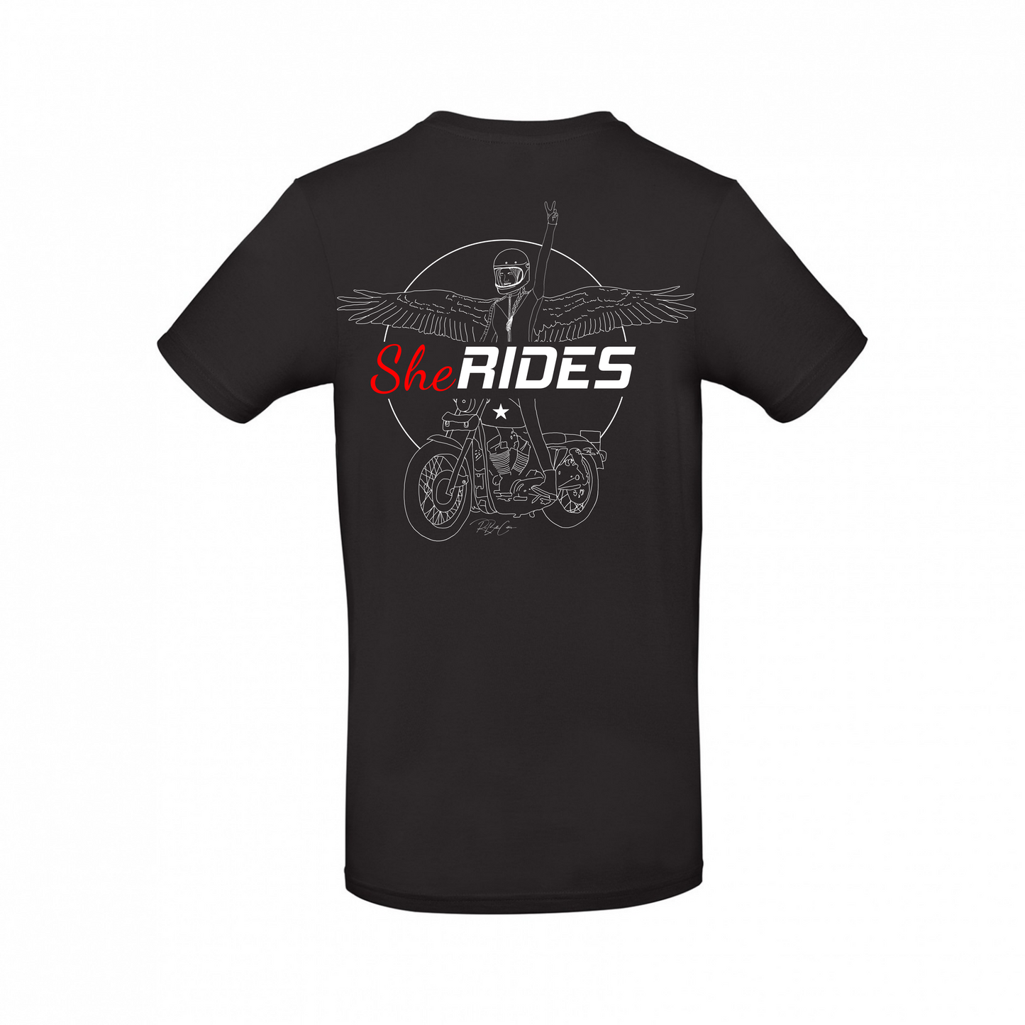 She Rides - T-Shirt "Wing Woman" - Optional mit Personalisierung