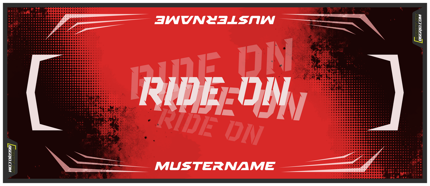 Motorradteppich - Ride on (personalisierbar)