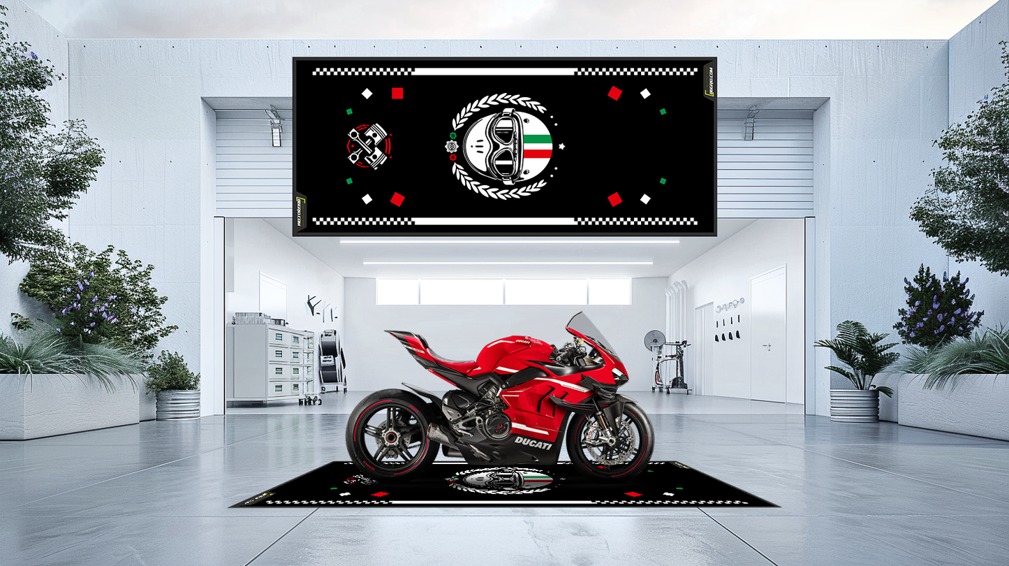 Motorradteppich - Café Racer (personalisierbar)