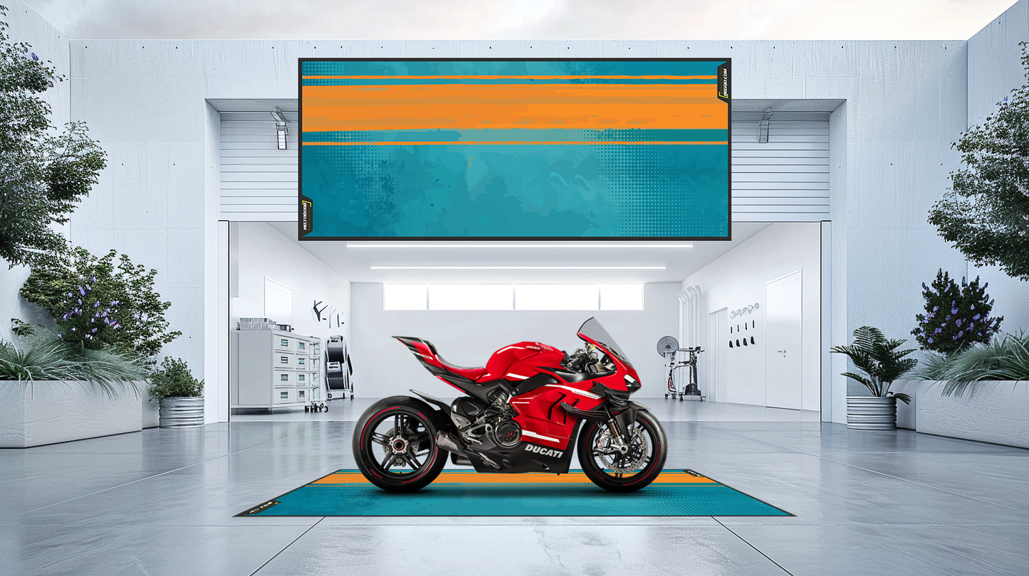 Motorcycle carpet - Aquamarine (customizable)