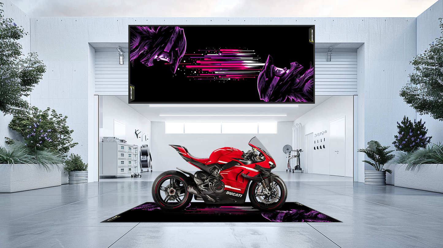 Motorcycle carpet - Cross Girl (customizable)