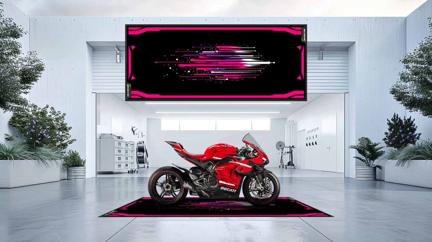 Motorradteppich - Pink (personalisierbar)