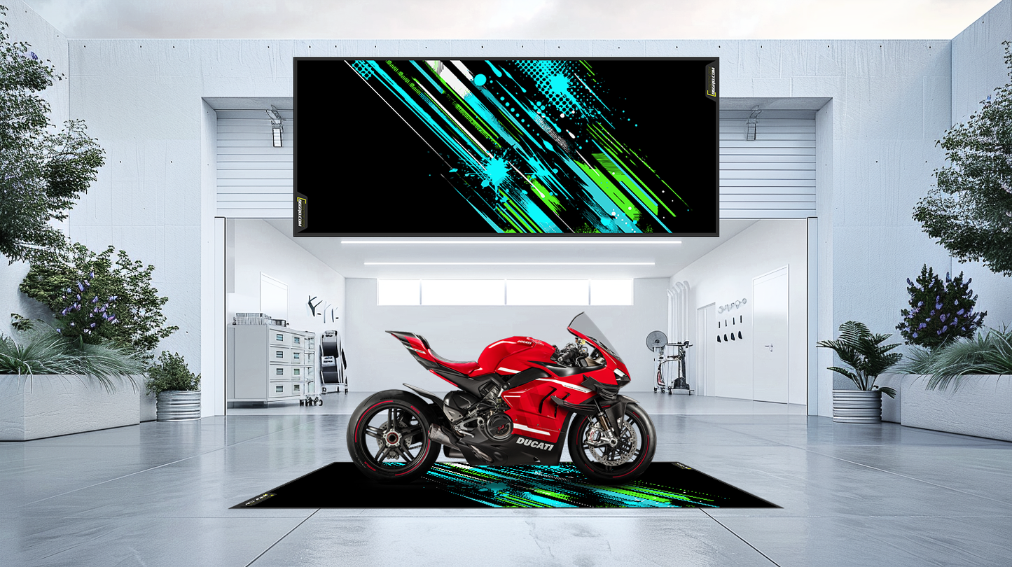 Motorcycle carpet - turquoise (customizable)