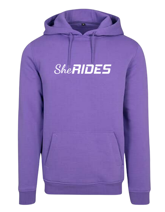 She Rides - Hoodie "Schriftzug weiß"