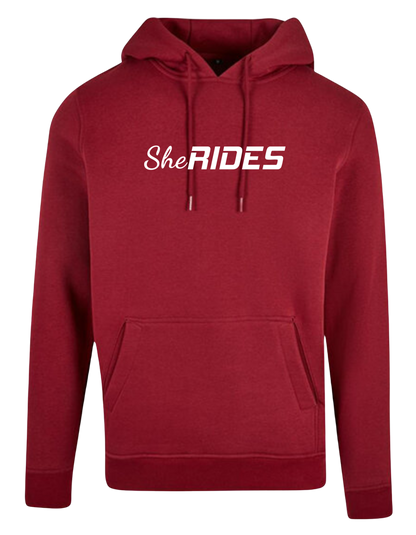 She Rides - Hoodie "Schriftzug weiß"