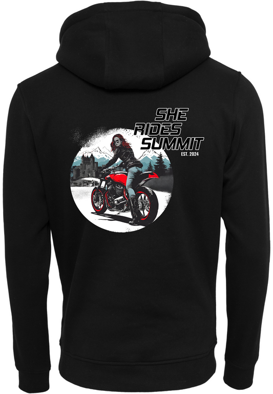 She Rides - Hoodie 2-farbig "Summit 2024"