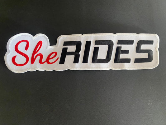 She Rides - Rückenpatch "Schriftzug"